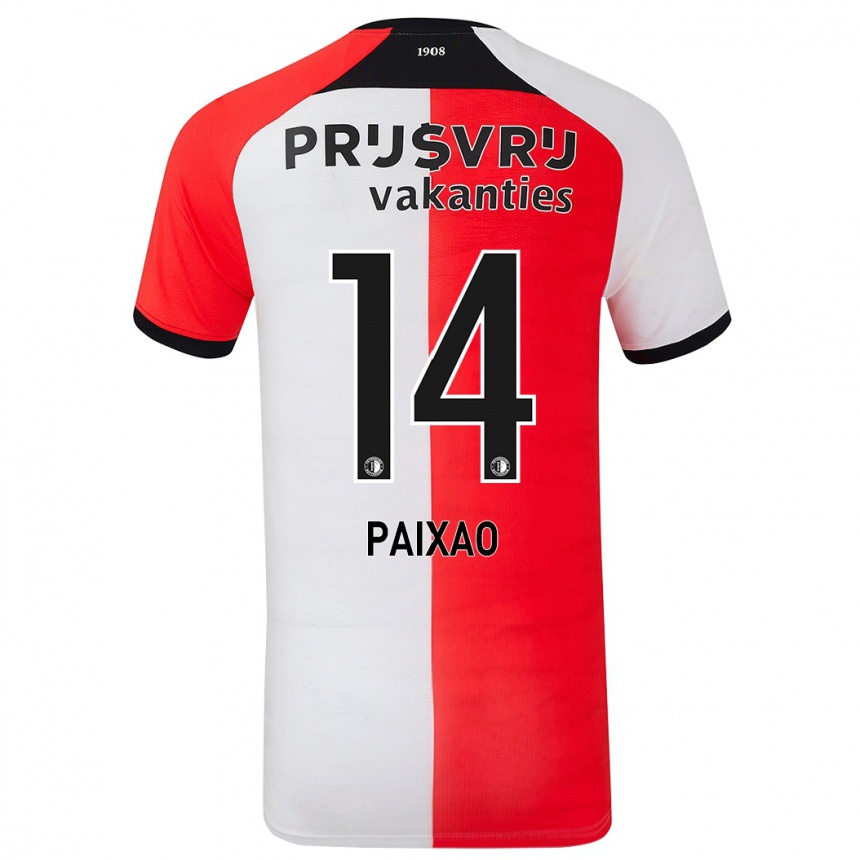 Kinder Fußball Igor Paixão #14 Rot Weiß Heimtrikot Trikot 2024/25 T-Shirt Luxemburg