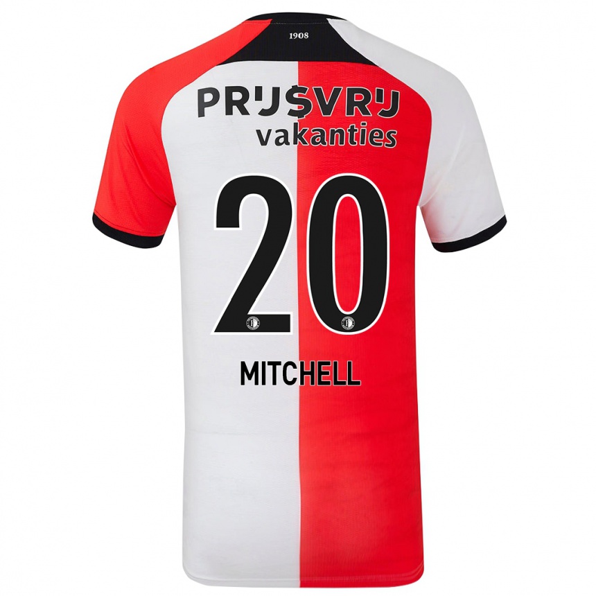 Kinder Fußball Jeyland Mitchell #20 Rot Weiß Heimtrikot Trikot 2024/25 T-Shirt Luxemburg