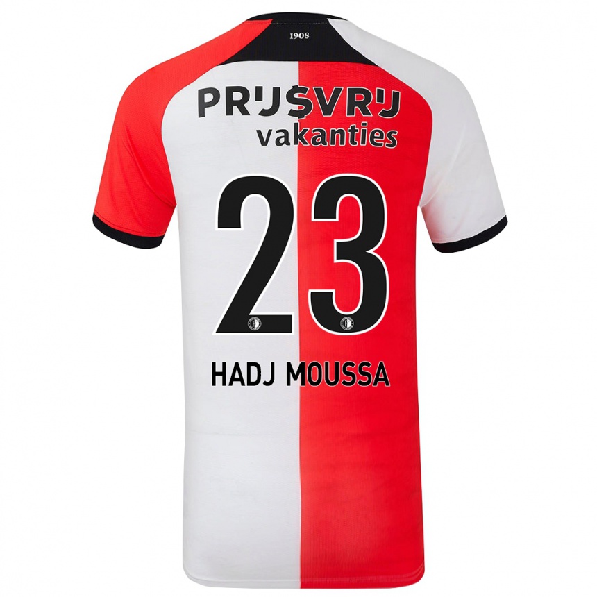 Kinder Fußball Anis Hadj Moussa #23 Rot Weiß Heimtrikot Trikot 2024/25 T-Shirt Luxemburg