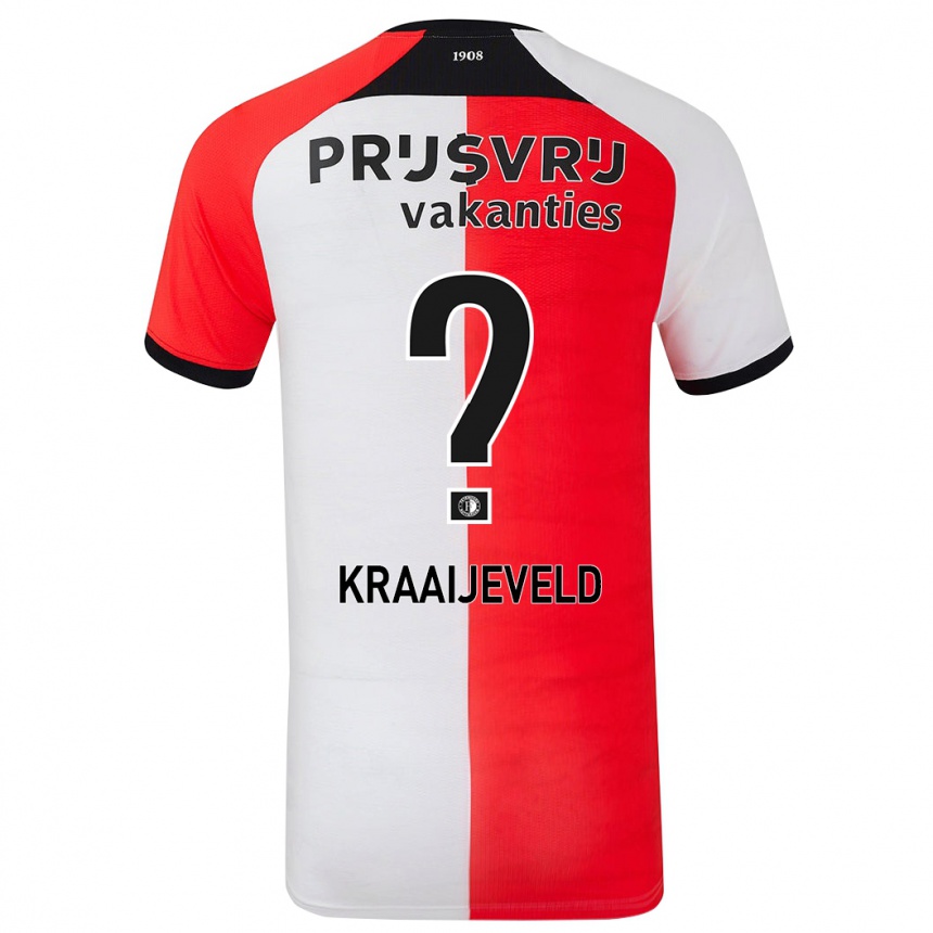 Kinder Fußball Thijs Kraaijeveld #0 Rot Weiß Heimtrikot Trikot 2024/25 T-Shirt Luxemburg