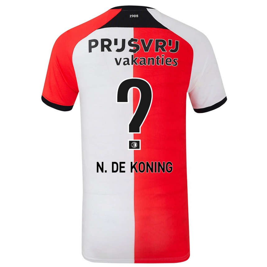 Kinder Fußball Nick De Koning #0 Rot Weiß Heimtrikot Trikot 2024/25 T-Shirt Luxemburg