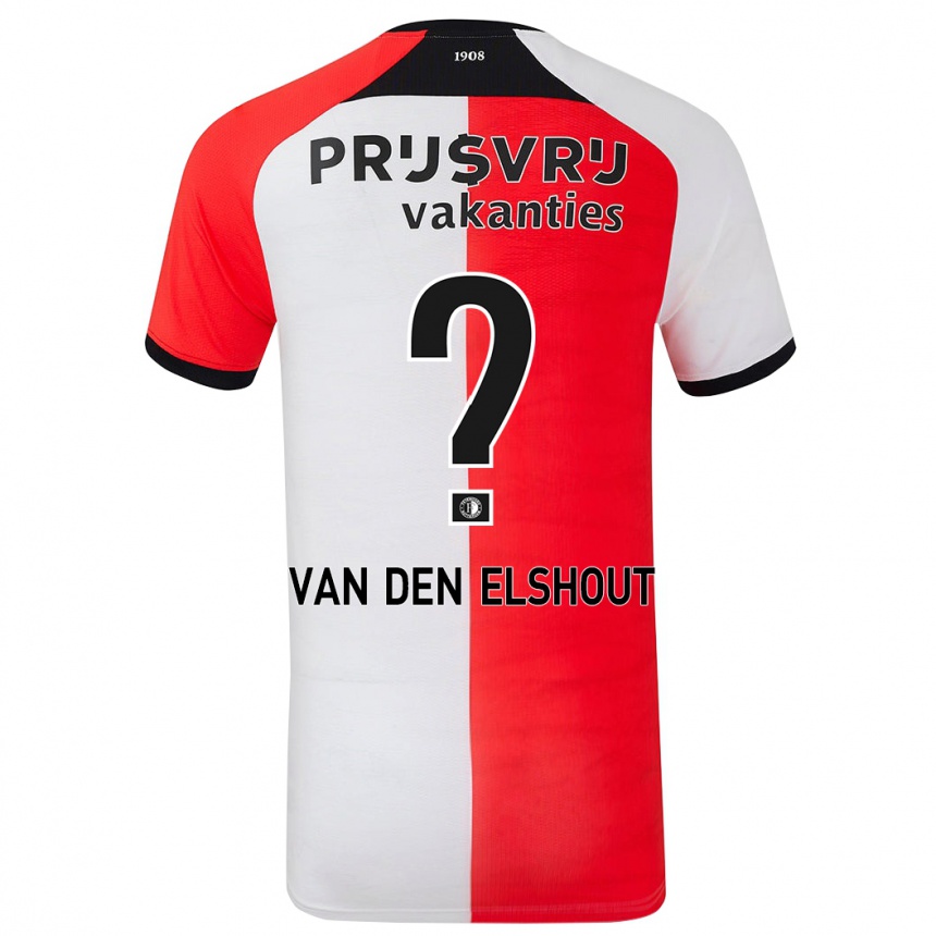 Kinder Fußball Tobias Van Den Elshout #0 Rot Weiß Heimtrikot Trikot 2024/25 T-Shirt Luxemburg