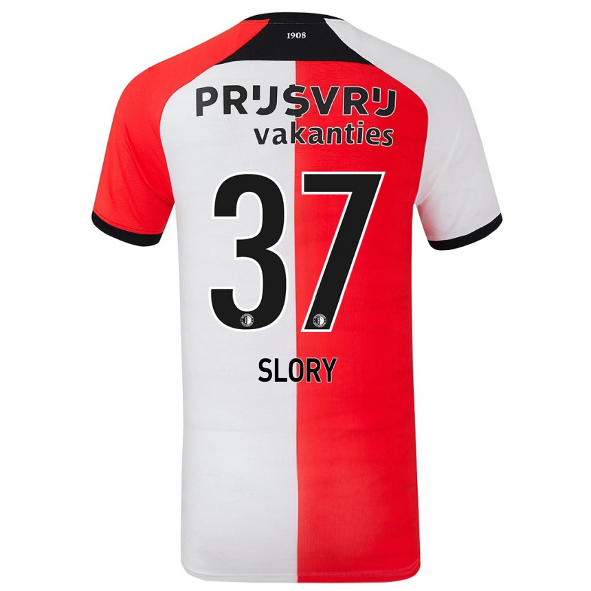 Kinder Fußball Jaden Slory #37 Rot Weiß Heimtrikot Trikot 2024/25 T-Shirt Luxemburg