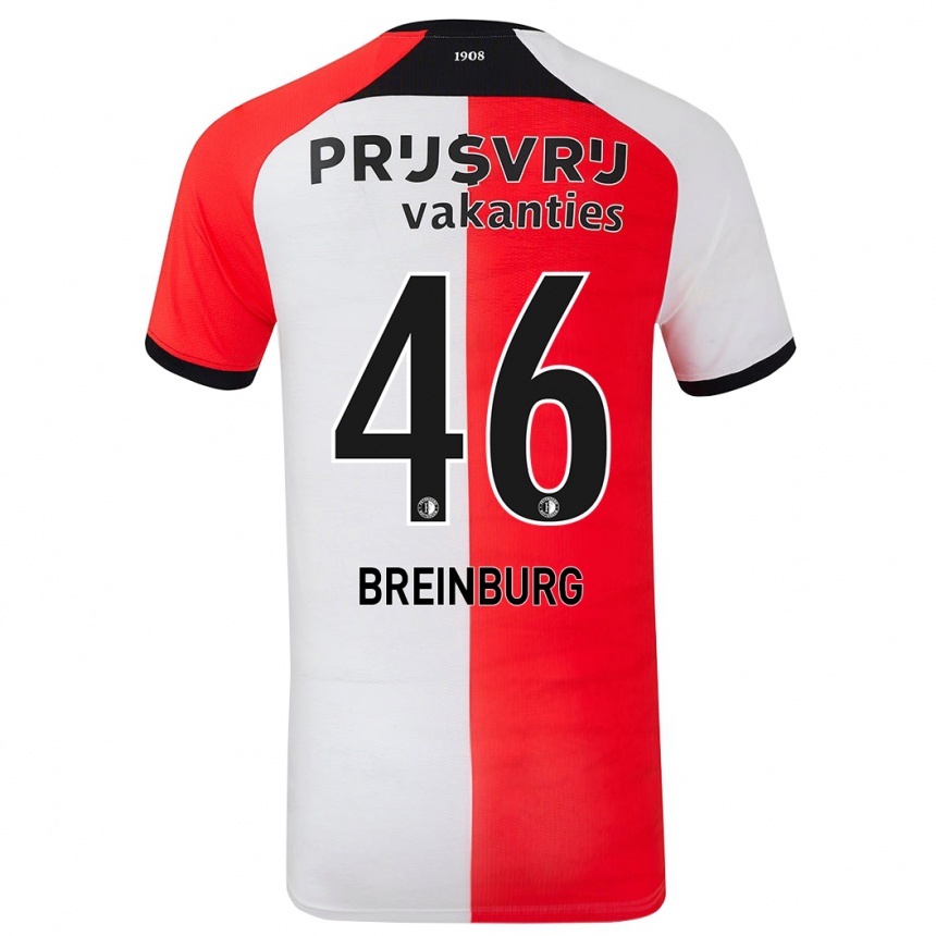 Kinder Fußball Rainey Breinburg #46 Rot Weiß Heimtrikot Trikot 2024/25 T-Shirt Luxemburg