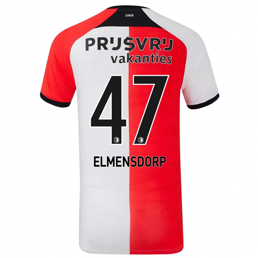 Kinder Fußball Paris Elmensdorp #47 Rot Weiß Heimtrikot Trikot 2024/25 T-Shirt Luxemburg