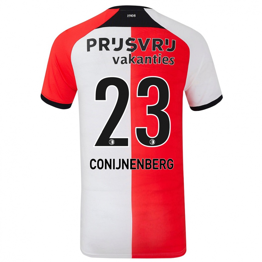 Kinder Fußball Jada Conijnenberg #23 Rot Weiß Heimtrikot Trikot 2024/25 T-Shirt Luxemburg