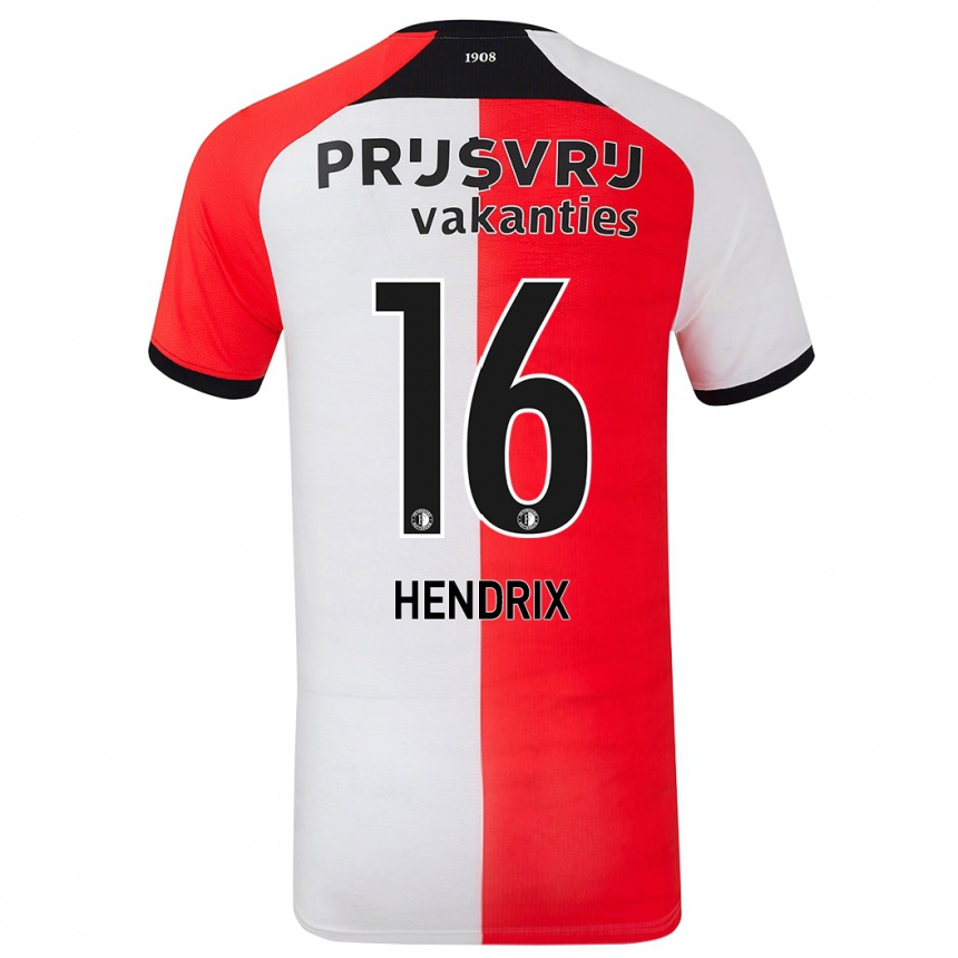 Kinder Fußball Jorrit Hendrix #16 Rot Weiß Heimtrikot Trikot 2024/25 T-Shirt Luxemburg