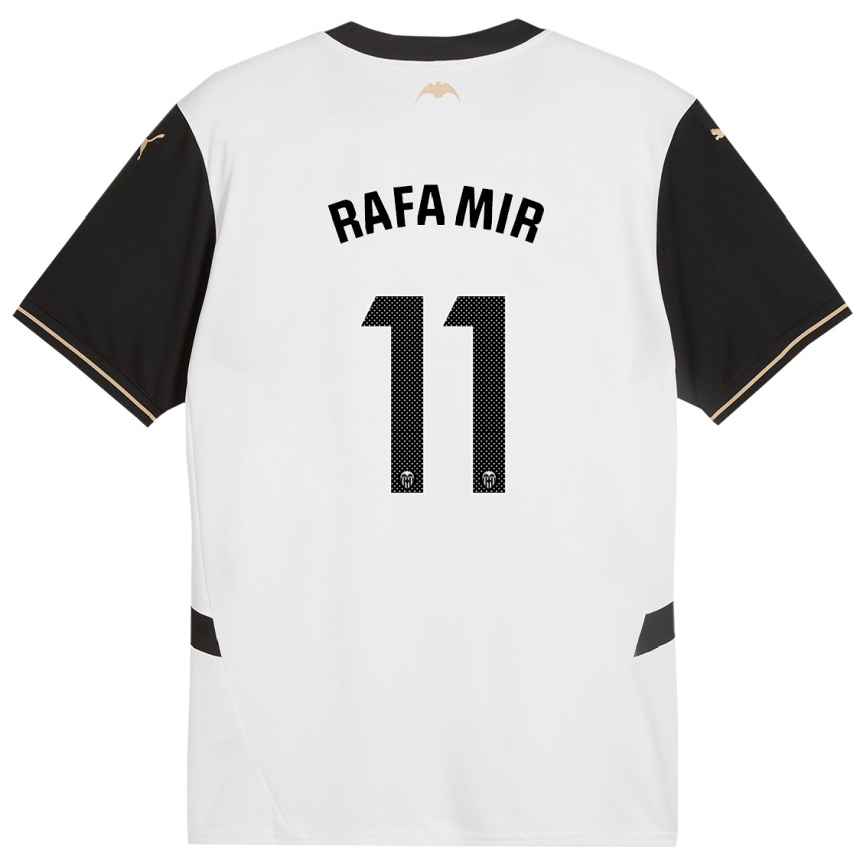 Kinder Fußball Rafa Mir #11 Weiß Schwarz Heimtrikot Trikot 2024/25 T-Shirt Luxemburg