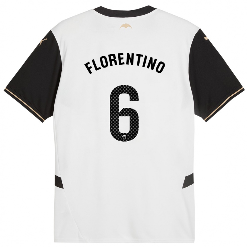 Kinder Fußball Claudia Florentino #6 Weiß Schwarz Heimtrikot Trikot 2024/25 T-Shirt Luxemburg