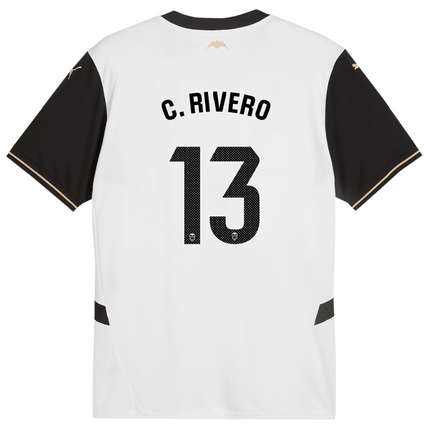 Kinder Fußball Cristian Rivero #13 Weiß Schwarz Heimtrikot Trikot 2024/25 T-Shirt Luxemburg