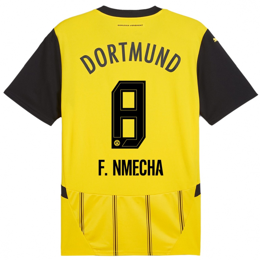 Kinder Fußball Felix Nmecha #8 Gelb Schwarz Heimtrikot Trikot 2024/25 T-Shirt Luxemburg