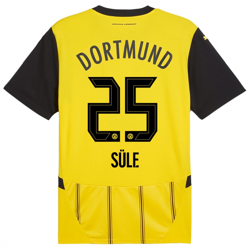 Kinder Fußball Niklas Süle #25 Gelb Schwarz Heimtrikot Trikot 2024/25 T-Shirt Luxemburg