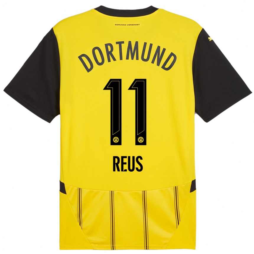 Kinder Fußball Marco Reus #11 Gelb Schwarz Heimtrikot Trikot 2024/25 T-Shirt Luxemburg