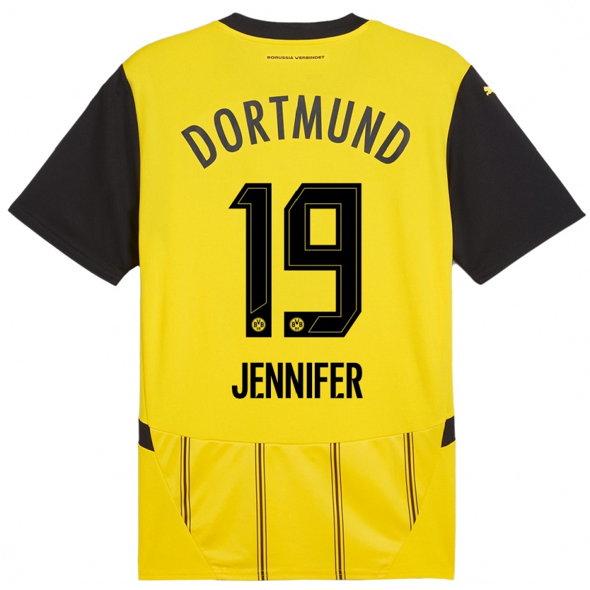 Kinder Fußball Gutierrez Bermejo Jennifer #19 Gelb Schwarz Heimtrikot Trikot 2024/25 T-Shirt Luxemburg