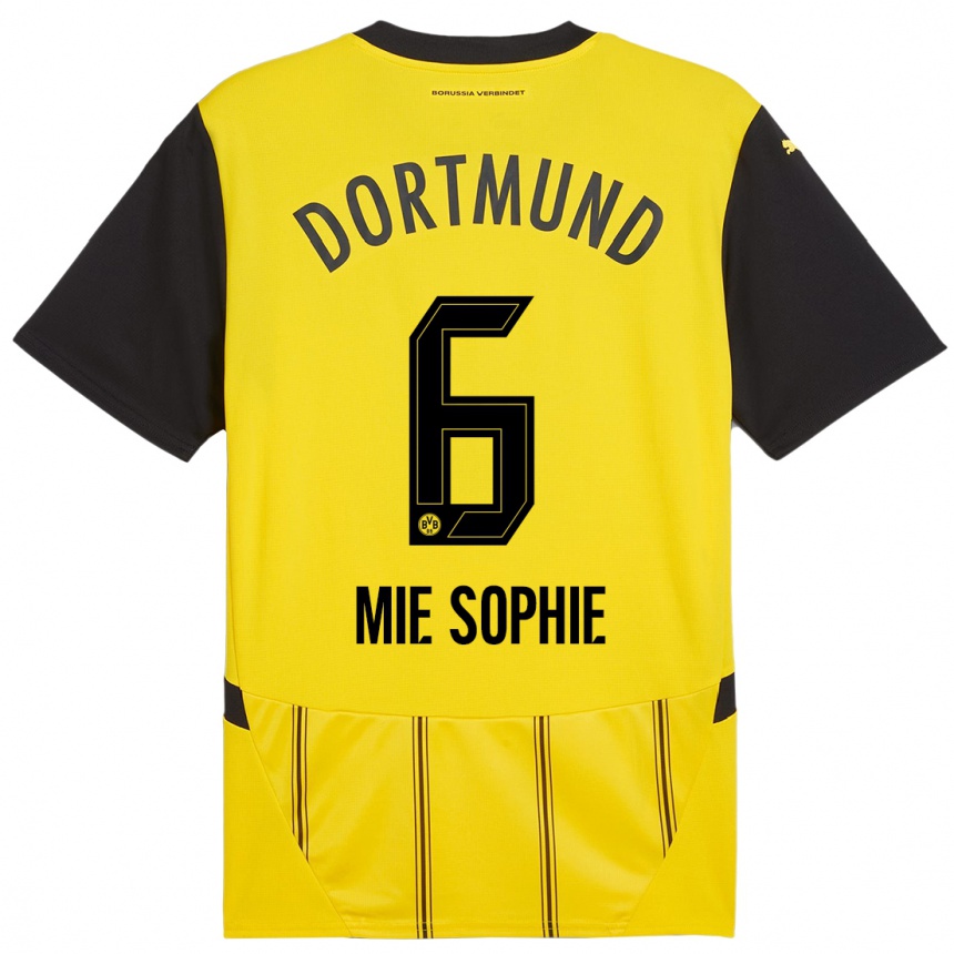 Kinder Fußball Sando Mie Sophie #6 Gelb Schwarz Heimtrikot Trikot 2024/25 T-Shirt Luxemburg