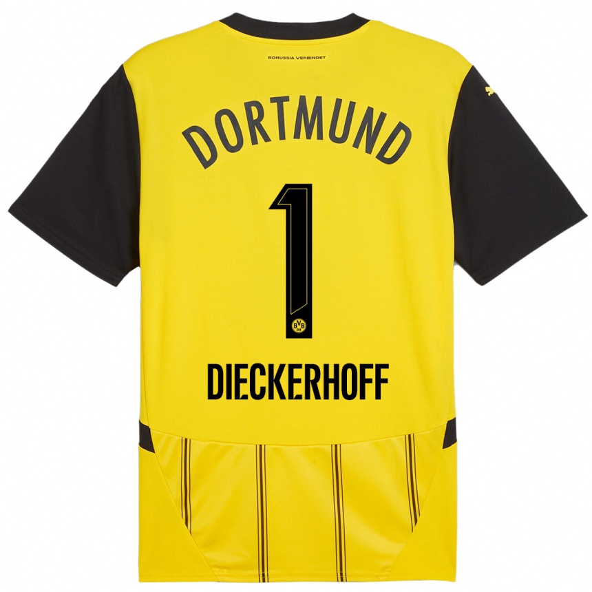 Kinder Fußball Max Dieckerhoff #1 Gelb Schwarz Heimtrikot Trikot 2024/25 T-Shirt Luxemburg