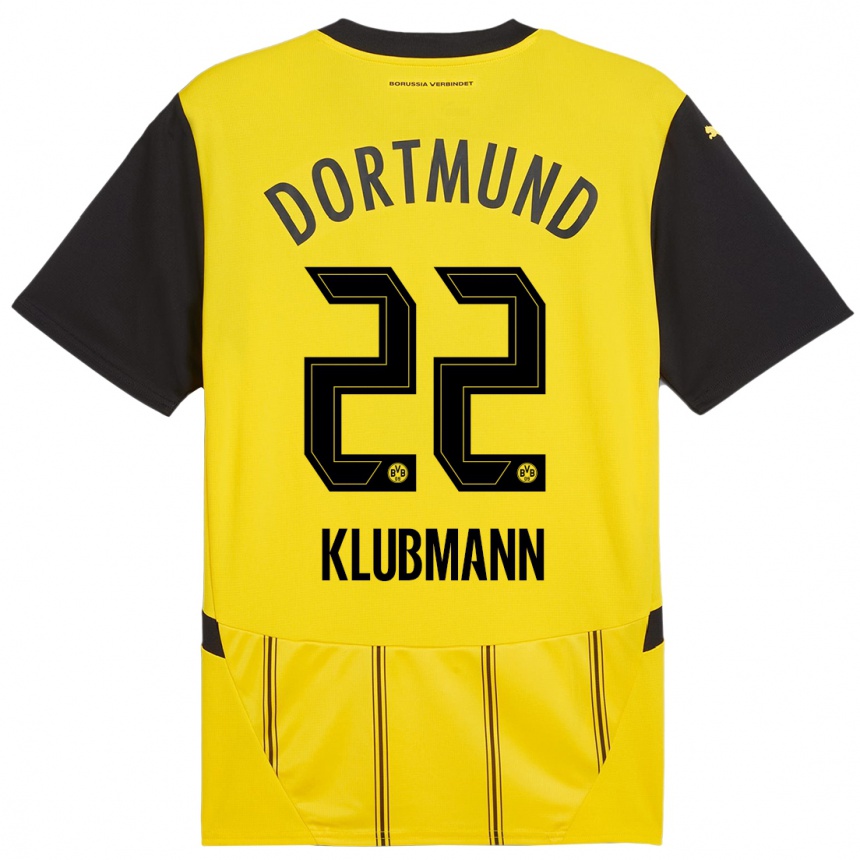 Kinder Fußball Leon Klubmann #22 Gelb Schwarz Heimtrikot Trikot 2024/25 T-Shirt Luxemburg