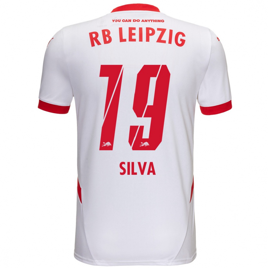 Kinder Fußball André Silva #19 Weiß Rot Heimtrikot Trikot 2024/25 T-Shirt Luxemburg