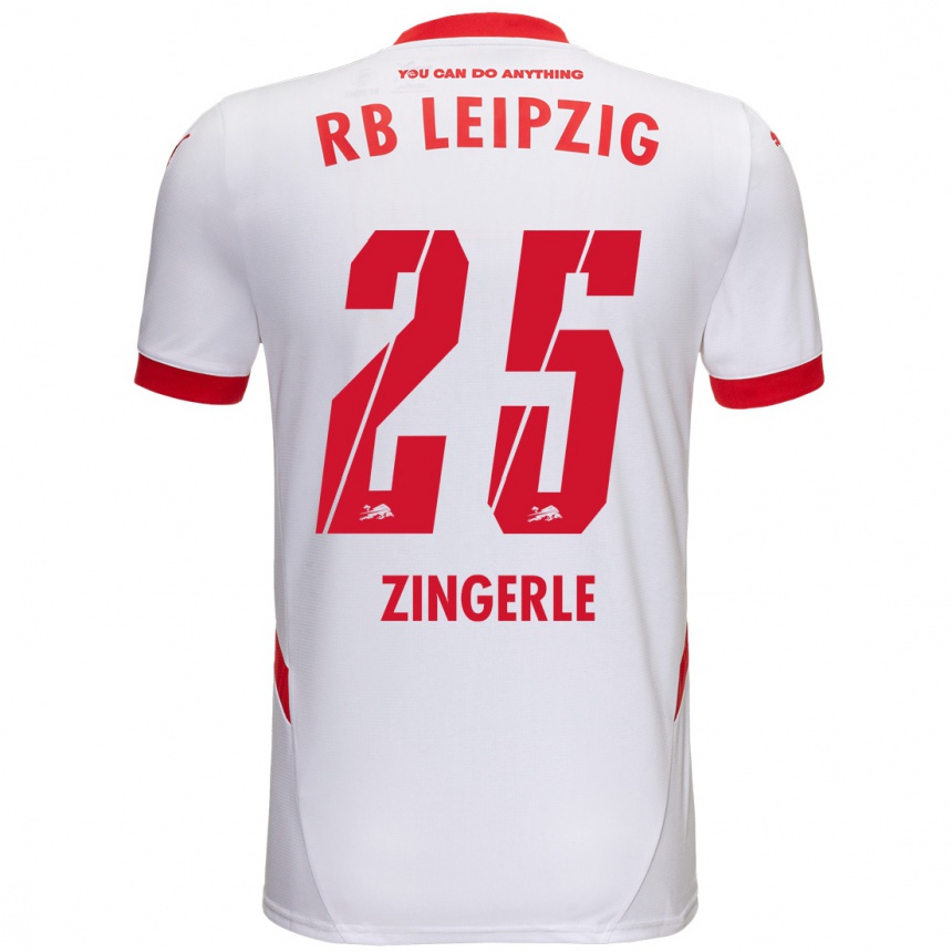 Kinder Fußball Leopold Zingerle #25 Weiß Rot Heimtrikot Trikot 2024/25 T-Shirt Luxemburg