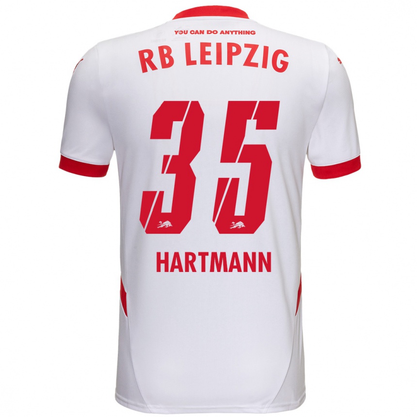 Kinder Fußball Fabrice Hartmann #35 Weiß Rot Heimtrikot Trikot 2024/25 T-Shirt Luxemburg