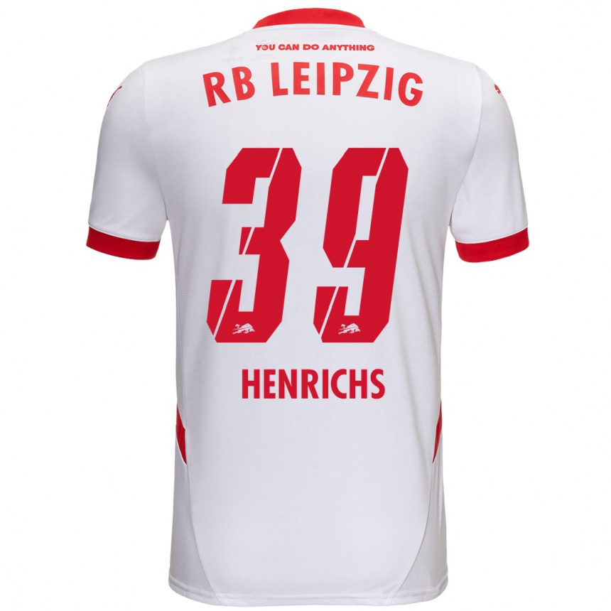 Kinder Fußball Benjamin Henrichs #39 Weiß Rot Heimtrikot Trikot 2024/25 T-Shirt Luxemburg