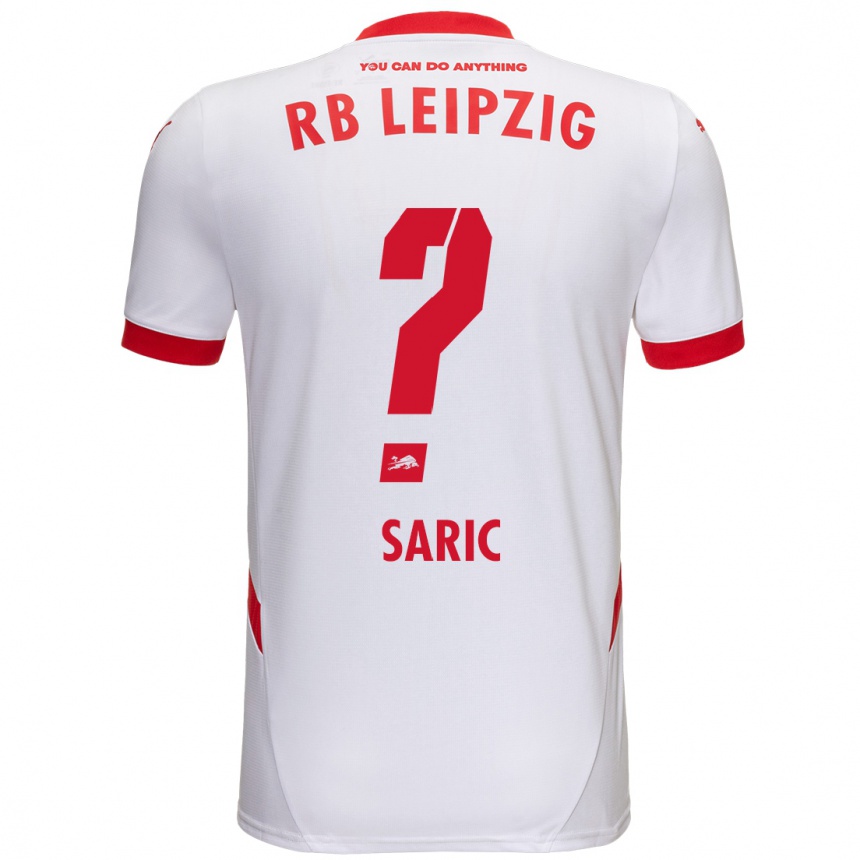 Kinder Fußball Lucio Saric #0 Weiß Rot Heimtrikot Trikot 2024/25 T-Shirt Luxemburg