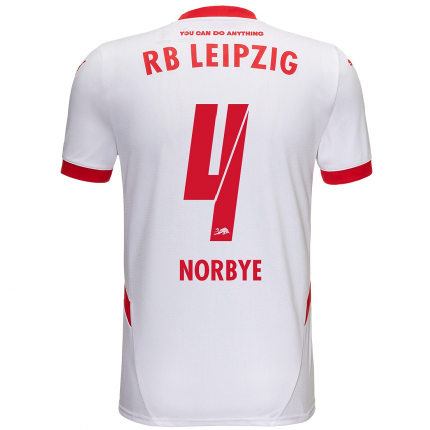 Kinder Fußball Jonathan Norbye #4 Weiß Rot Heimtrikot Trikot 2024/25 T-Shirt Luxemburg