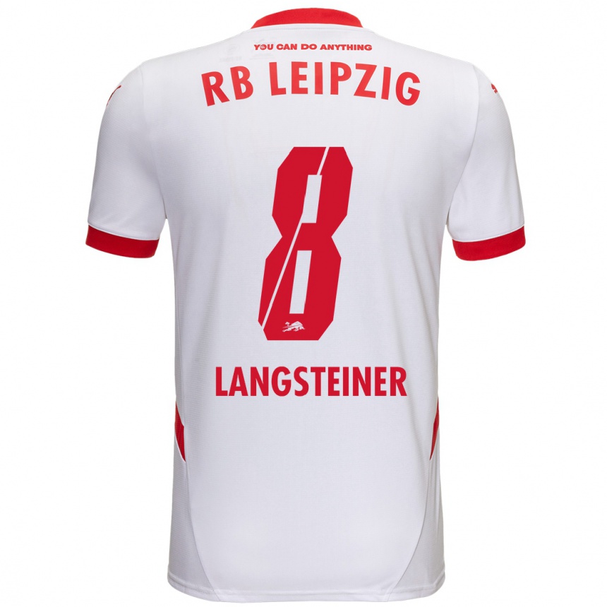 Kinder Fußball Toni Langsteiner #8 Weiß Rot Heimtrikot Trikot 2024/25 T-Shirt Luxemburg