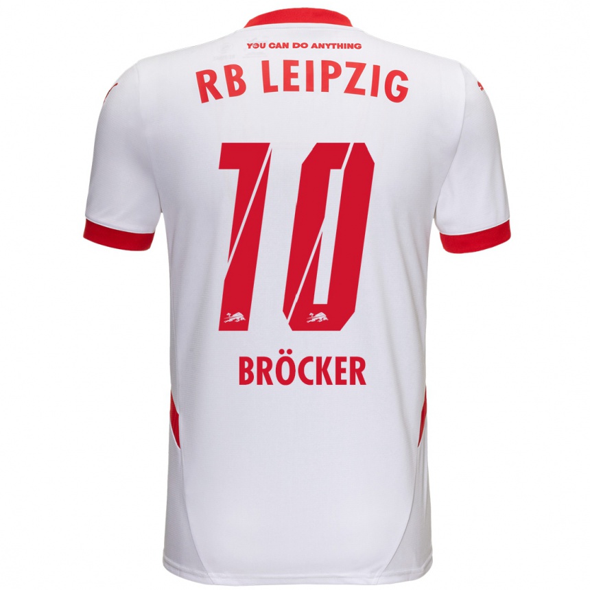 Kinder Fußball Mads Bröcker #10 Weiß Rot Heimtrikot Trikot 2024/25 T-Shirt Luxemburg