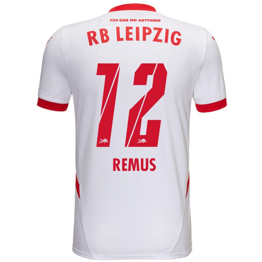 Kinder Fußball Niklas Remus #12 Weiß Rot Heimtrikot Trikot 2024/25 T-Shirt Luxemburg