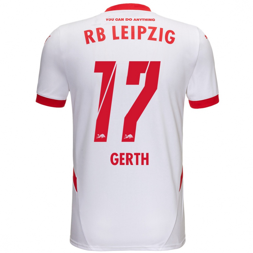 Kinder Fußball Amos Gerth #17 Weiß Rot Heimtrikot Trikot 2024/25 T-Shirt Luxemburg