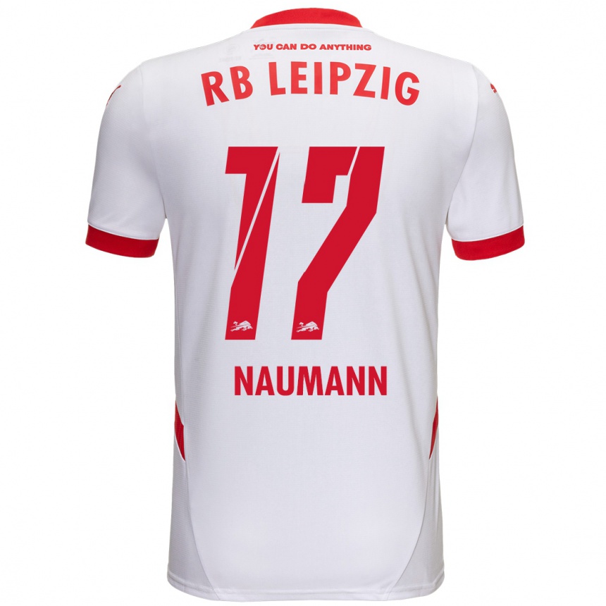 Kinder Fußball Carlos Naumann #17 Weiß Rot Heimtrikot Trikot 2024/25 T-Shirt Luxemburg