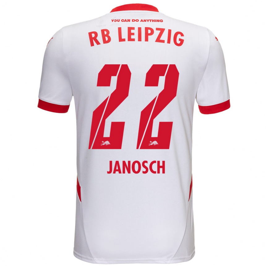 Kinder Fußball Luca Janosch #22 Weiß Rot Heimtrikot Trikot 2024/25 T-Shirt Luxemburg