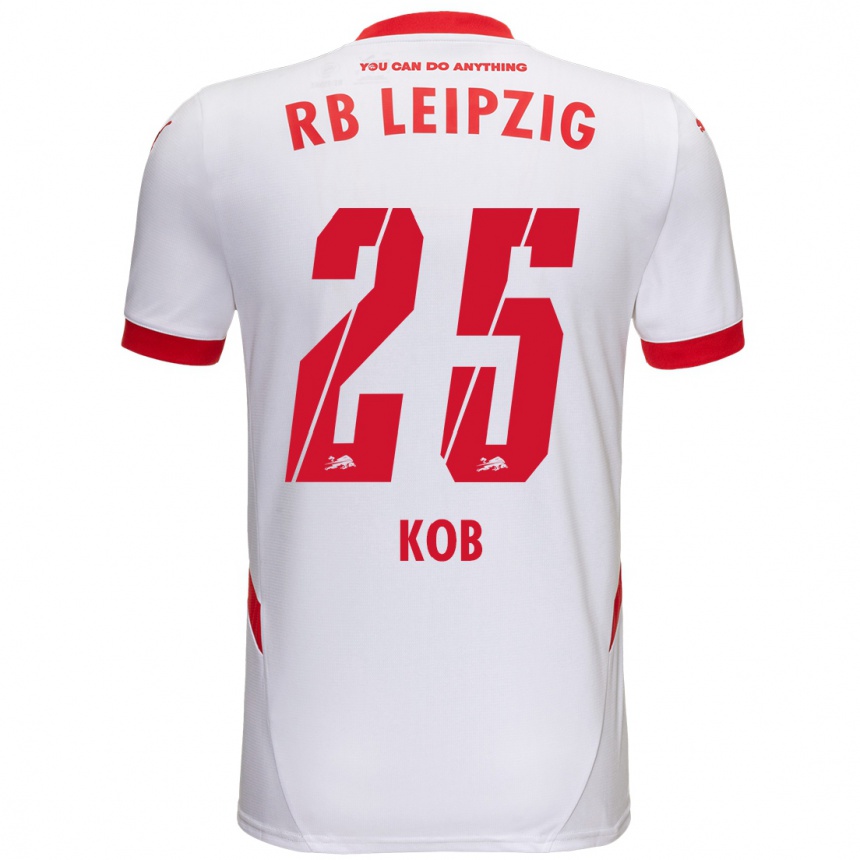 Kinder Fußball Leon Koß #25 Weiß Rot Heimtrikot Trikot 2024/25 T-Shirt Luxemburg