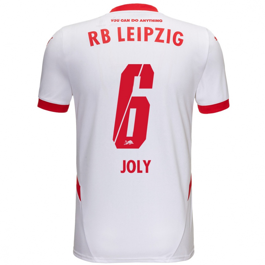 Kinder Fußball Lou-Ann Joly #6 Weiß Rot Heimtrikot Trikot 2024/25 T-Shirt Luxemburg