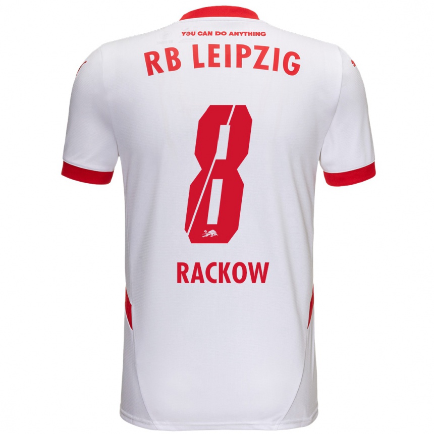 Kinder Fußball Gianna Rackow #8 Weiß Rot Heimtrikot Trikot 2024/25 T-Shirt Luxemburg