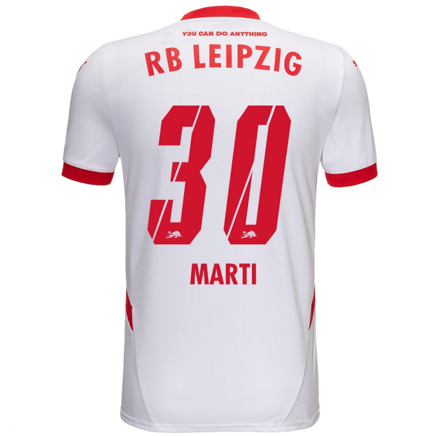 Kinder Fußball Lara Marti #30 Weiß Rot Heimtrikot Trikot 2024/25 T-Shirt Luxemburg