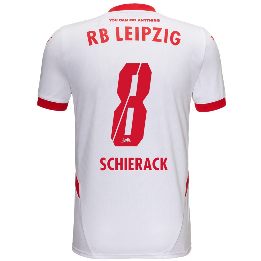 Kinder Fußball Simon Schierack #8 Weiß Rot Heimtrikot Trikot 2024/25 T-Shirt Luxemburg