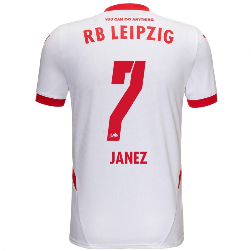 Kinder Fußball Korina Lara Janež #7 Weiß Rot Heimtrikot Trikot 2024/25 T-Shirt Luxemburg