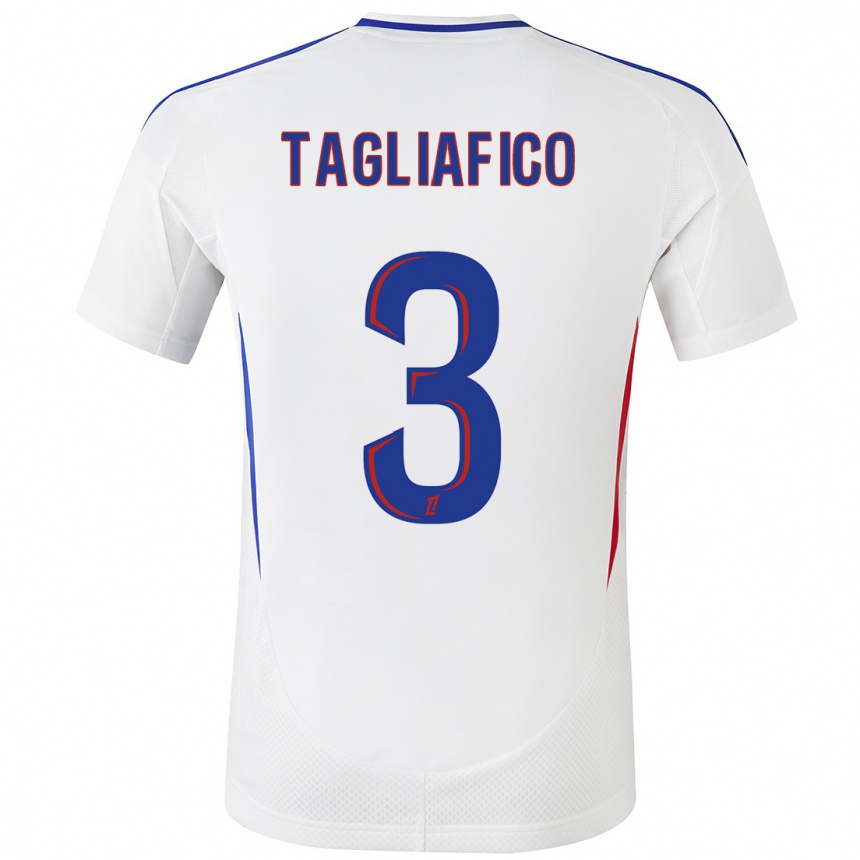 Kinder Fußball Nicolas Tagliafico #3 Weiß Blau Heimtrikot Trikot 2024/25 T-Shirt Luxemburg