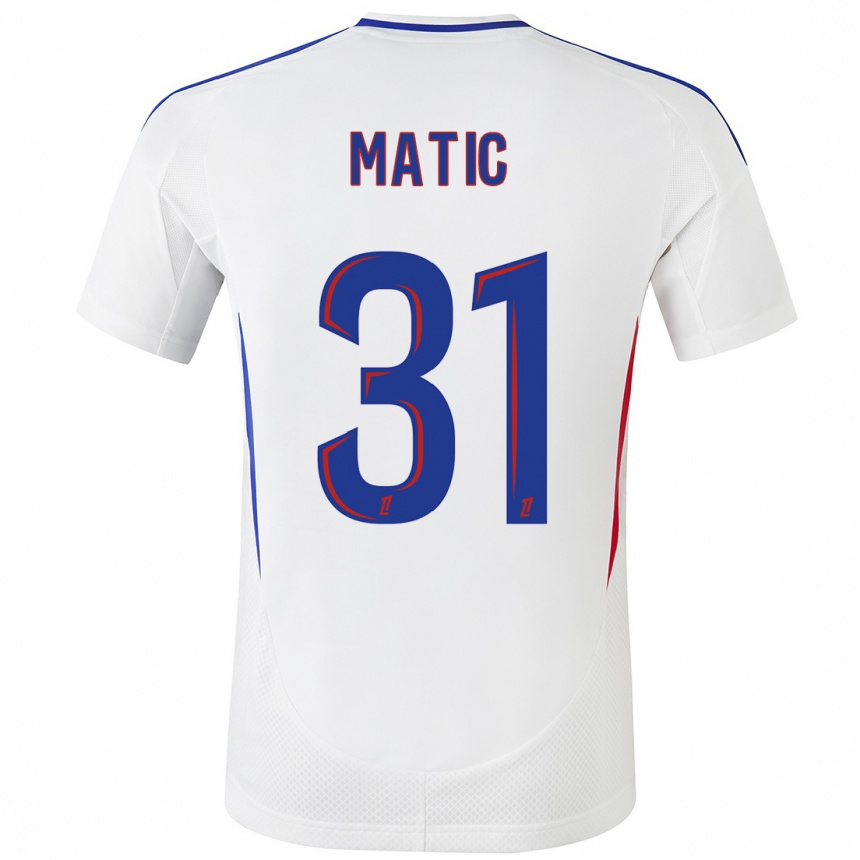 Kinder Fußball Nemanja Matic #31 Weiß Blau Heimtrikot Trikot 2024/25 T-Shirt Luxemburg