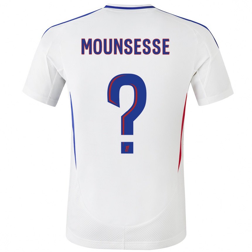 Kinder Fußball Jeremy Mounsesse #0 Weiß Blau Heimtrikot Trikot 2024/25 T-Shirt Luxemburg