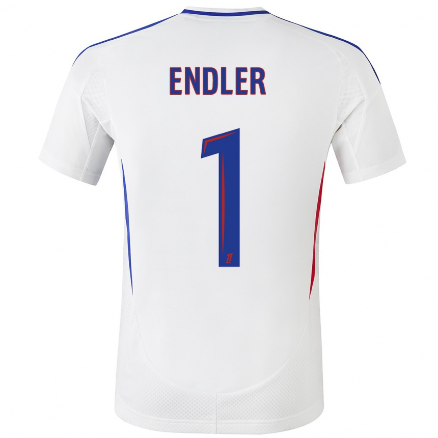 Kinder Fußball Christiane Endler #1 Weiß Blau Heimtrikot Trikot 2024/25 T-Shirt Luxemburg