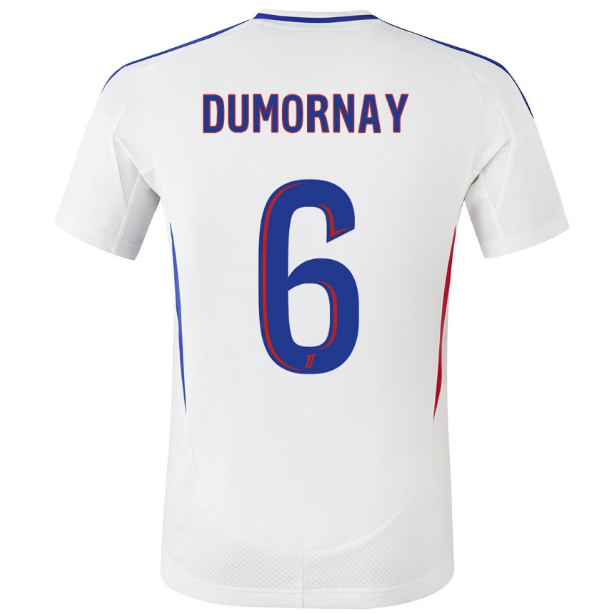 Kinder Fußball Melchie Dumornay #6 Weiß Blau Heimtrikot Trikot 2024/25 T-Shirt Luxemburg