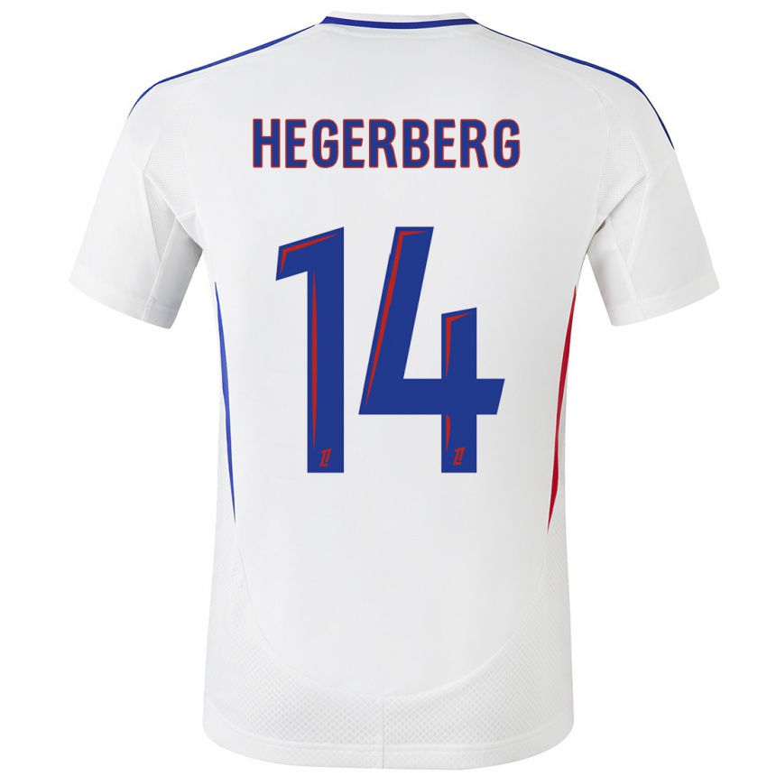 Kinder Fußball Ada Hegerberg #14 Weiß Blau Heimtrikot Trikot 2024/25 T-Shirt Luxemburg