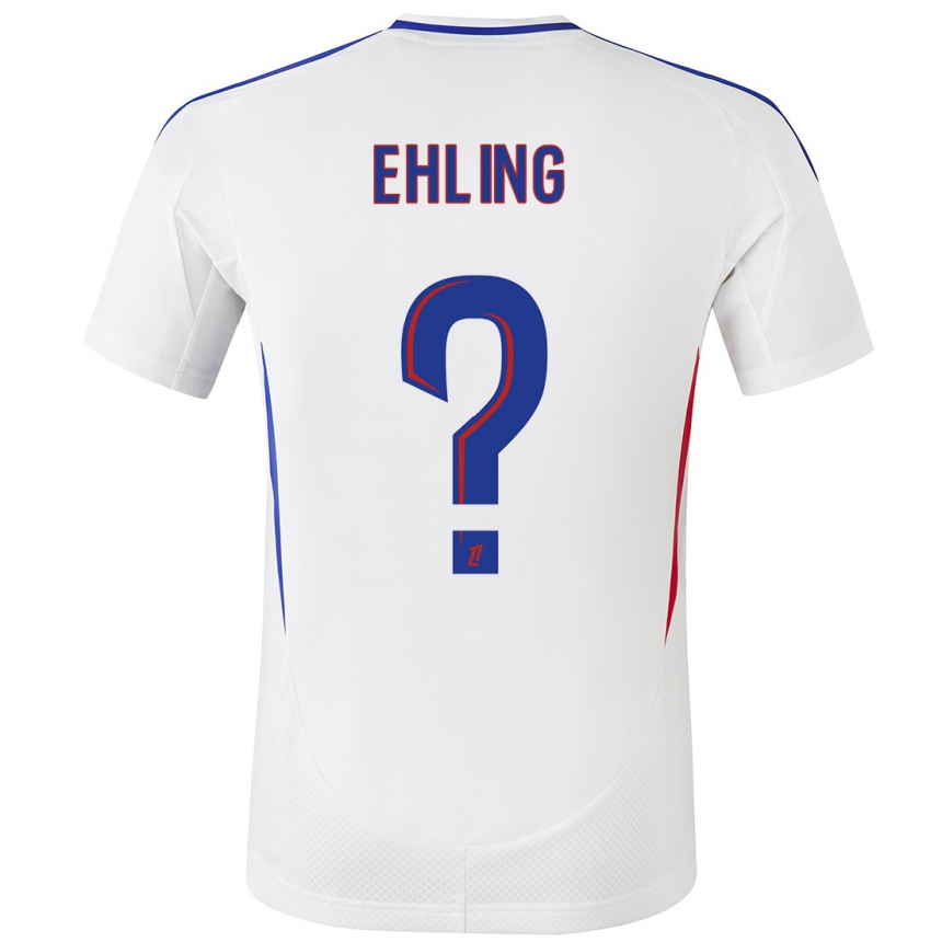 Kinder Fußball Thibaut Ehling #0 Weiß Blau Heimtrikot Trikot 2024/25 T-Shirt Luxemburg