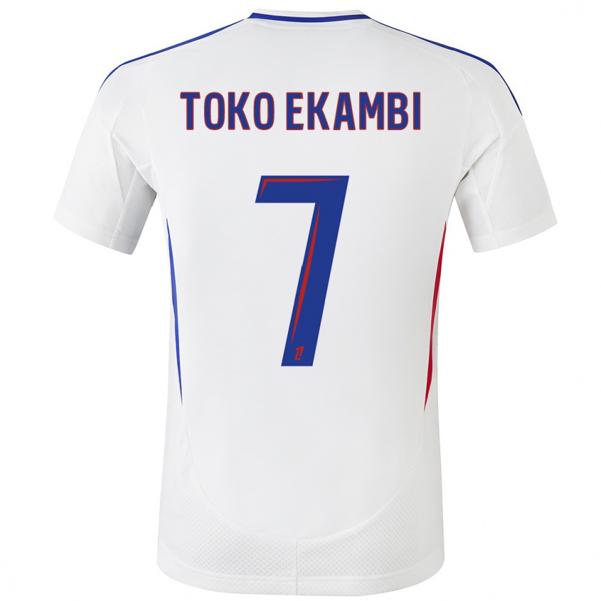 Kinder Fußball Karl Toko Ekambi #7 Weiß Blau Heimtrikot Trikot 2024/25 T-Shirt Luxemburg