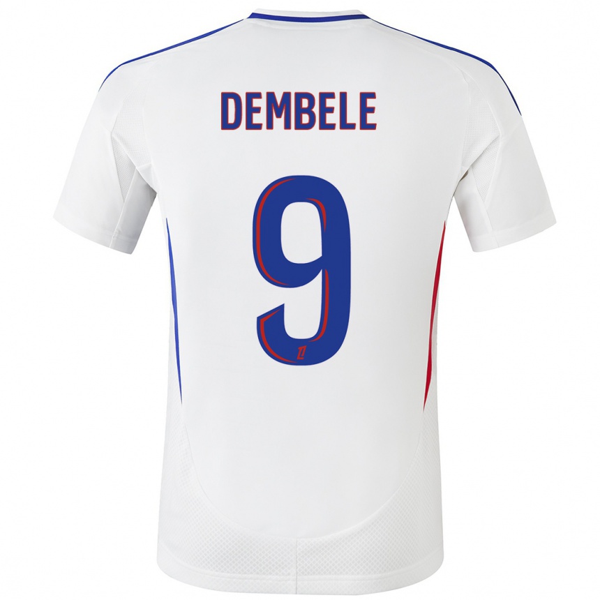 Kinder Fußball Moussa Dembele #9 Weiß Blau Heimtrikot Trikot 2024/25 T-Shirt Luxemburg