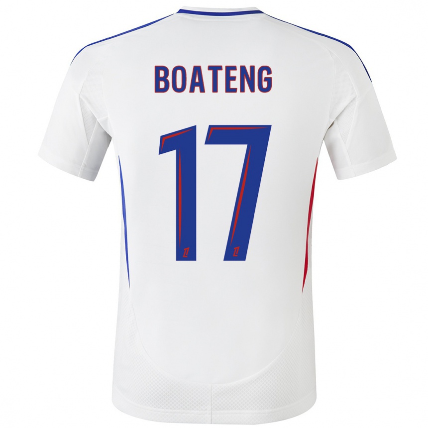 Kinder Fußball Jerome Boateng #17 Weiß Blau Heimtrikot Trikot 2024/25 T-Shirt Luxemburg