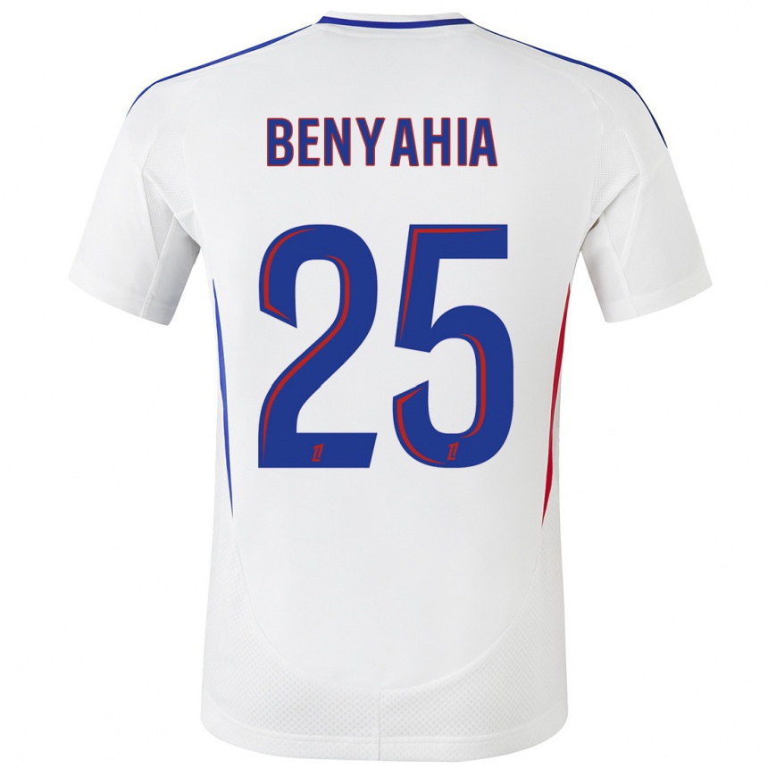 Kinder Fußball Ines Benyahia #25 Weiß Blau Heimtrikot Trikot 2024/25 T-Shirt Luxemburg